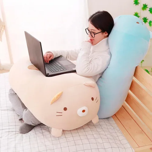Vista 3 de ERDAO Almohada de Felpa de Gato Grande, Juguete Muñeca de Animales de Peluche de Gatos Grandes y Gordos para Niñas, Cama, 35.4 pulgadas