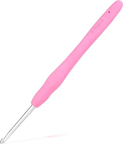 Vista 16 de Gancho de ganchillo de 0,5 mm, mango ergonómico para manos con artritis, agujas de tejer extra largas para principiantes y lana para ganchillo