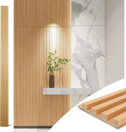 Vista 11 de Art3d Paneles de pared de madera de listones para decoración de interiores y techos, paquete de 4 muestras, 6 x 5.7 pulgadas.
