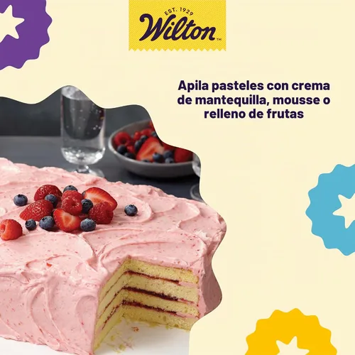 Vista 5 de Wilton Easy Layers - Bandeja rectangular para tartas, juego de 2 bandejas para hornear, acero