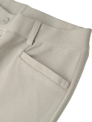 Vista 4 de siliteelon Pantalones de vestir para mujer, pantalones de trabajo para mujer, pantalones de vestir de cintura alta, pantalones de vestir para mujer