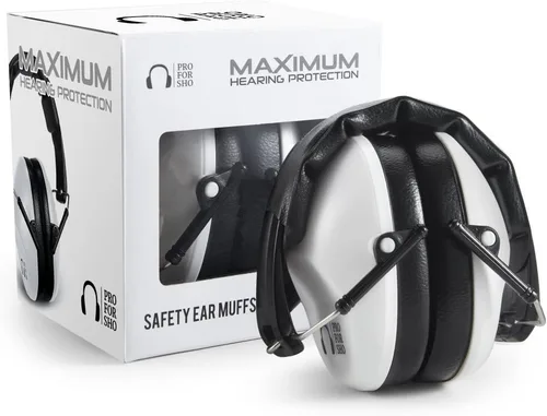 Vista 15 de Pro For Sho 34dB NRR - Orejeras de protección auditiva, NRR más alta en diseño compacto, protección auditiva para disparar, cortar y trabajar