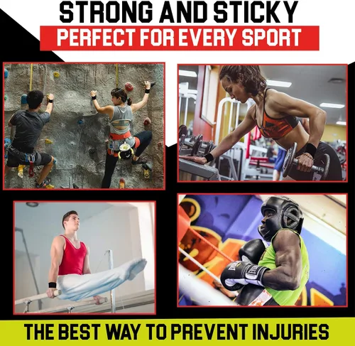 Vista 8 de Cinta atlética negra extremadamente resistente: 3 rollos + 1 rollo de dedo. Fácil de aplicar y sin residuos. Cinta deportiva atlética para boxeo