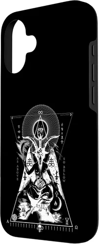 Vista 2 de iPhone 16 BAPHOMET - Como arriba y abajo - Funda de geometría sagrada oculta