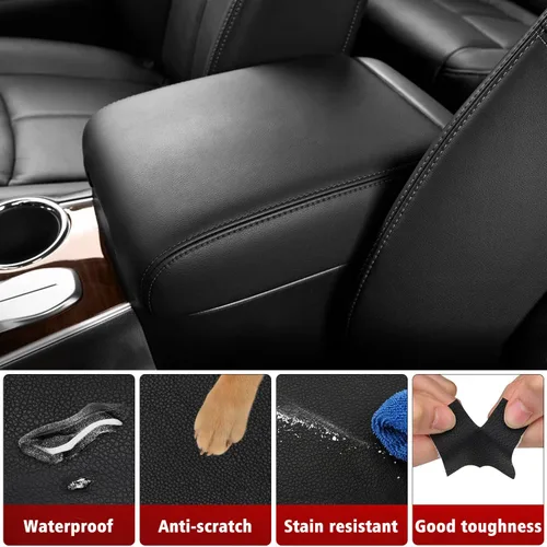 Vista 3 de KBH Cubierta de Repuesto para Consola Central para Infiniti QX60 / JX35 y Nissan Pathfinder 2013-2020, Cuero Vinílico, Tapicería para Reposabrazos
