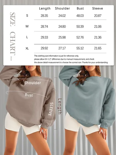 Vista 5 de EFAN - Sudaderas extragrandes para mujer, de vellón con capucha y cuello redondo, suéteres informales y cómodos, ropa de moda para otoño