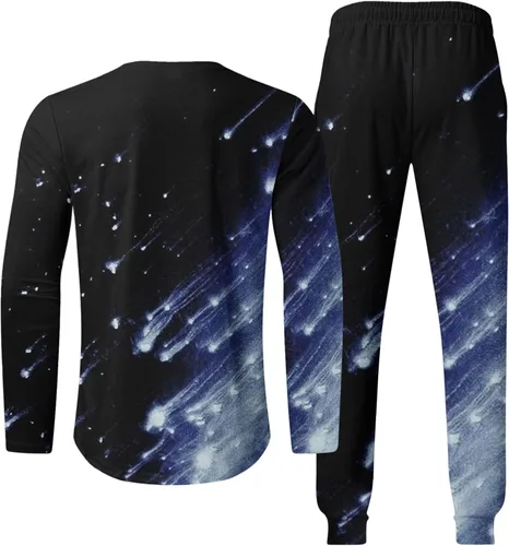 Vista 4 de Muscularfit Conjunto de entrenamiento de 2 piezas con bolsillos, para otoño, a la moda, sin botones, cuello redondo, sudadera y pantalón, conjunto