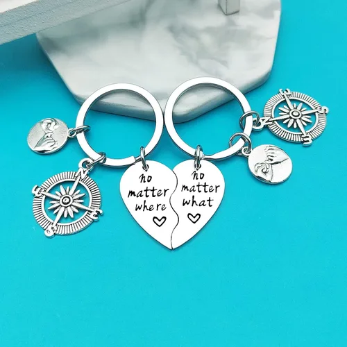 Vista 4 de Xiahuyu Best Friend Keychain No Matter What No Matter Where Keychain Christmas Birthday Gifts Friendship Gifts for Women