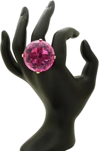 Vista 2 de Fashion 21 Anillo elástico de piedra colorida de cristal extra grande para mujer Amatista