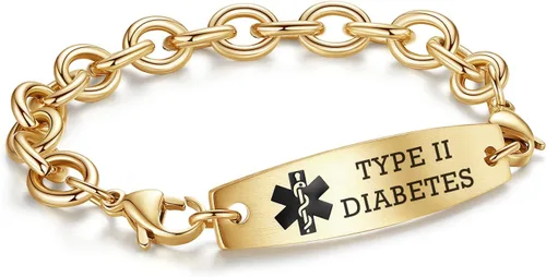 Vista 33 de LinnaLove Pulseras de identificación médica intercambiables Cadena de cable de acero inoxidable pulseras de alerta médica personalizables