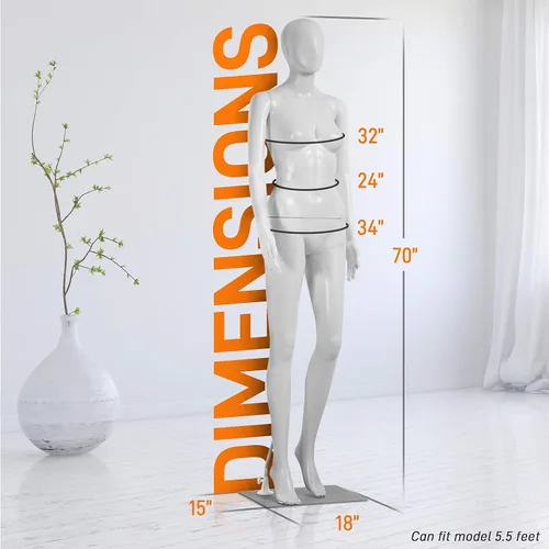 Vista 6 de SereneLife Maniquíes ajustables masculinos y femeninos de cuerpo completo-73 y cuerpo-68.9 formas de vestido de hombre desmontables figura entera