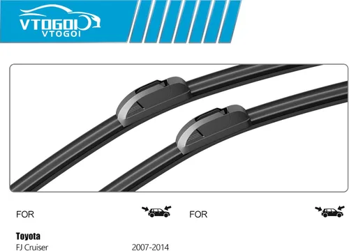 Vista 3 de VTOGOI® Juego de limpiaparabrisas de repuesto para Toyota FJ Cruiser 2007-2014, juego de limpiaparabrisas delanteros y traseros de calidad original
