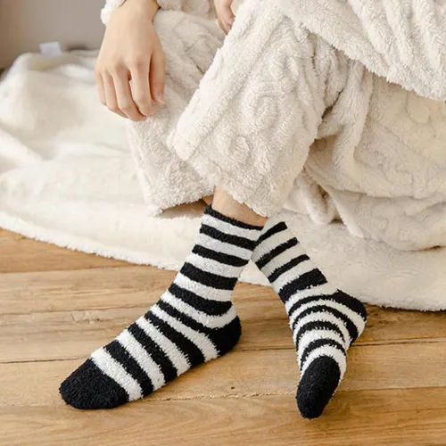 Vista 5 de YSense 5-6 Pairs Mens Fuzzy Socks Winter Slipper Fleece Socks Men