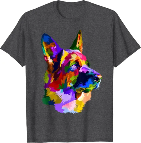 Vista 30 de Camiseta con retrato de pastor alemán para dueños de perros, Negro, S