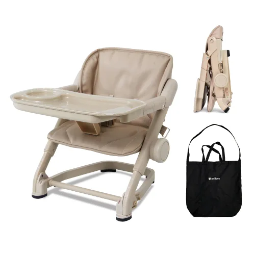 Vista 11 de Feed Me - Asiento elevador de silla alta de viaje 3 en 1 para bebés y niños pequeños, de transición, compacto y se adapta a cualquier silla, bandeja