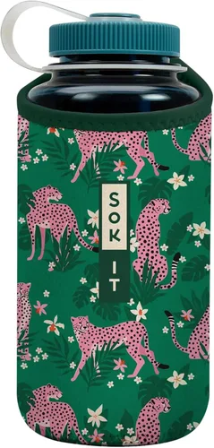 Vista 159 de Sok It BotlSok Funda para botella de agua con cubierta de neopreno aislante (Floral abstracto, se ajusta a CamelBak o Nalgene de 12 onzas)