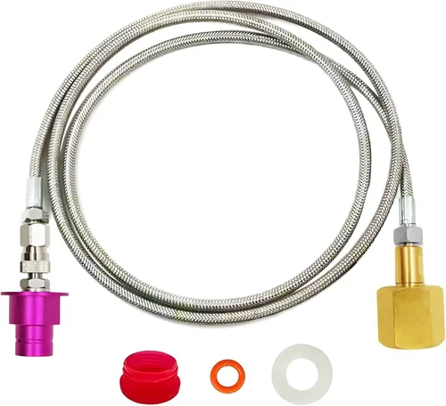 Vista 12 de Adaptador de CO2 para máquina de soda con manguera de 60 pulgadas, conector de tanques de CO2 para fabricante de soda lleno directamente de tanque