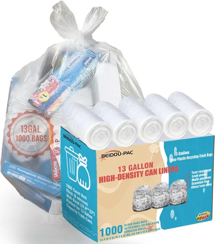 Vista 9 de BEIDOU-PAC Bolsas de basura de 2 a 4 galones, 400 unidades a granel, bolsas de reciclaje de plástico transparente, pequeñas bolsas de basura