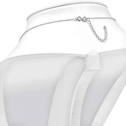 Vista 4 de Collar con colgante de estrella de David de plata de ley 925