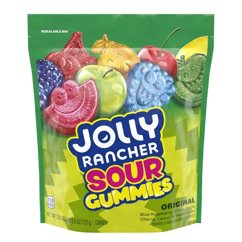 Vista 3 de JOLLY RANCHER Gomitas Ácidas - Surtido de Caramelos con Sabor a Fruta, Bolsa resellable, 25.5 onzas