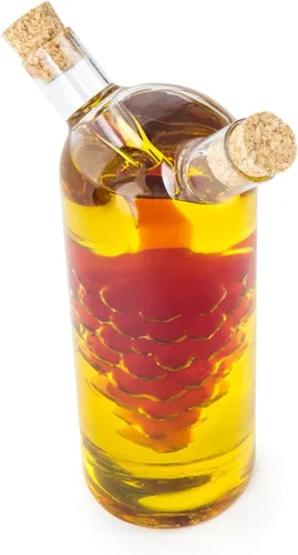 Vista 3 de Fox Run Botella dispensadora de aceite y vinagre con motivo de uva 7050 Run - Vaso de borosilicato transparente