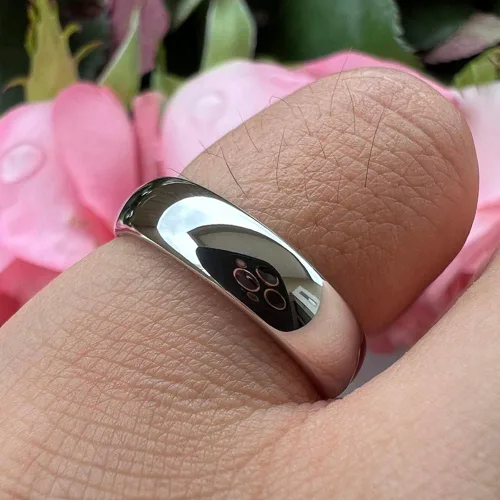 Vista 6 de Anillos de tungsteno blanco de 0.118 in, 0.157 in, 0.197 in, 0.236 in, 0.276 in, 0.315 in, 0.394 in, para hombres y mujeres, alianzas de compromiso