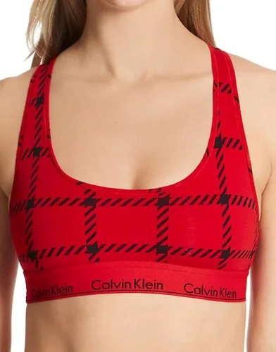 Vista 27 de Calvin Klein Bralette moderno de algodón elástico V-Day sin forro Gris Caliente
