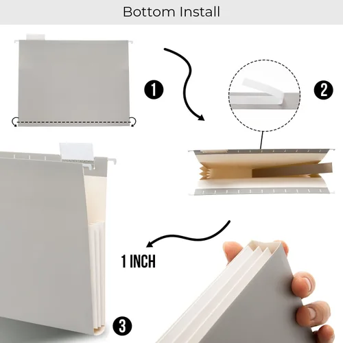 Vista 2 de Y YOMA Tamaño carta, paquete de 6 carpetas colgantes de acordeón con capacidad adicional, carpeta decorativa reforzada, carpeta expandible