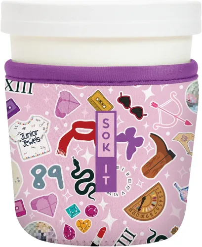 Vista 241 de Sok It IceCreamSok Cubierta de Neopreno Aislante (Floral Abstracto, Pintas de Helado Rectas)