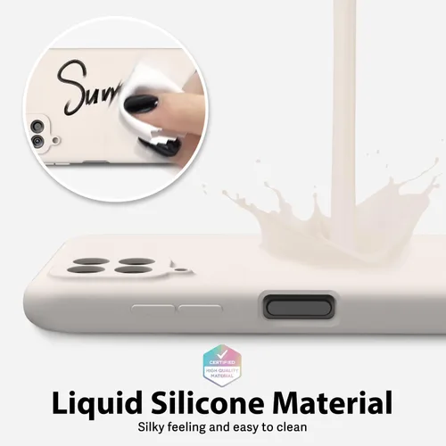 Vista 4 de oakxco Funda para teléfono Samsung Galaxy A12 con agarre de silicona líquida, linda delgada fina suave cubierta de gel de goma TPU lisa para mujeres