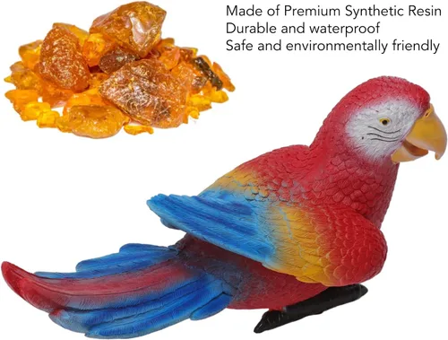 Vista 5 de TOPINCN Escultura de pájaro, escultura de loro, adorno decorativo de pájaro, estatua de pájaro colgante al aire libre, loro trasero, porche