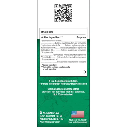Vista 2 de MediNatura Alivio de la congestión sinusal BHI – Tabletas a base de plantas y minerales para presión sinusal, dolores de cabeza y congestión nasal