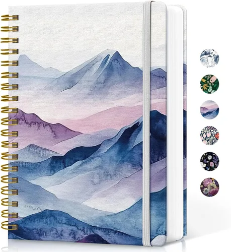 Vista 19 de Cuaderno rayado en espiral para el trabajo, 300 páginas gruesas B5 (7.1 x 10 pulgadas), diario a rayas universitarias para mujeres y escritura