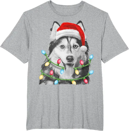 Vista 29 de Camiseta para niños con diseño de hachís siberiano con luces de árbol de Navidad Negro