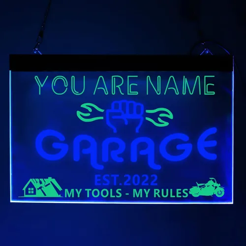 Vista 18 de Letrero de neón de garaje personalizado, Letrero LED de garaje, Luces LED de garaje, Letrero de luz de garaje personalizado, Letrero de madera