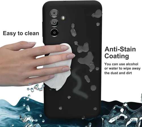 Vista 5 de Funda para Galaxy A13 5G de 6.5 pulgadas, silicona líquida suave protectora y forro de microfibra antiarañazos, a prueba de golpes, compatible