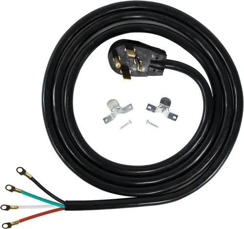 Vista 9 de Cable de alimentación para electrodomésticos de 30 amperios, cable para secadora de 4 clavijas, 4 cables codificados por colores con conectores