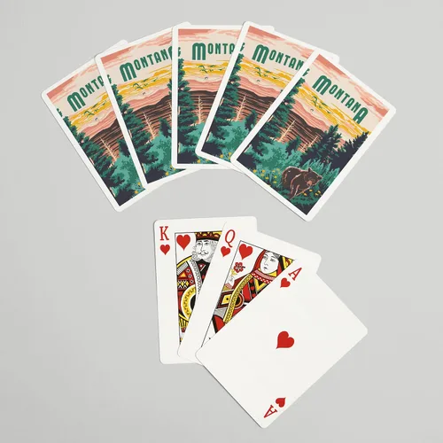 Vista 7 de Lantern Press Montana, Explorer Series (52 cartas de juego, baraja de cartas de tamaño póquer con comodines)