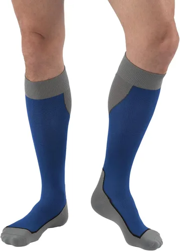 Vista 10 de JOBST Calcetines deportivos de compresión hasta la rodilla, 20-30 mmHg, negro/negro frío, talla S