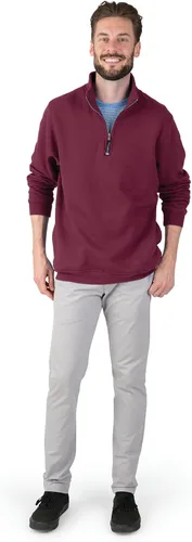 Vista 7 de Charles River Apparel Unisex Crosswind Quarter Zip, Mens and Womens Soft Cotton Blend Sweatshirt, Oatmeal Heather, 3X-Large