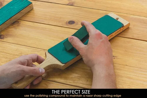 Vista 5 de BeaverCraft Compuesto de cuero Strop para afilar cuchillos - Compuestos de pulido verdes de 2 onzas - Compuesto de Stropping - Compuestos de pulido