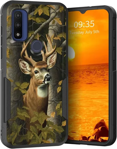 Vista 90 de para Moto G Play 4G 2024, funda de dos capas híbrida resistente y a prueba de golpes, PC duro + silicona suave protectora para Motorola Moto G Play