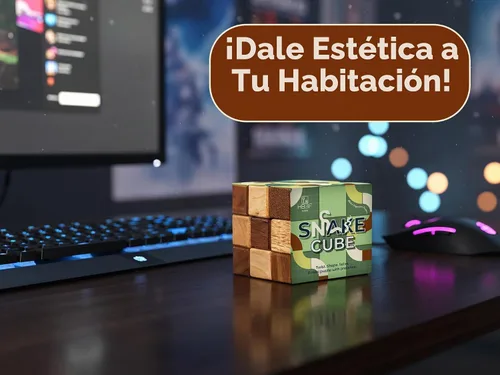 Vista 5 de BSIRI Juego clásico de rompecabezas de serpiente (tamaño M) – Rompecabezas 3D para adultos en mano con diseños de cubo de madera de magia