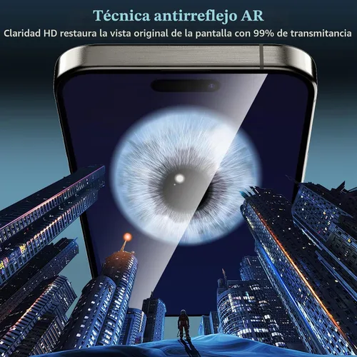 Vista 3 de YMHML Paquete de 3 protectores de pantalla de vidrio templado compatibles con iPhone 16 Plus, 15 Pro Max, 15 Plus, película HD de grado militar