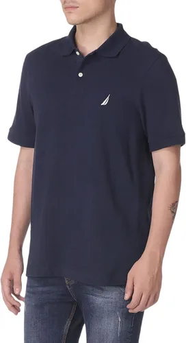 Vista 2 de Nautica Polo de piqué de algodón sólido de manga corta para hombre