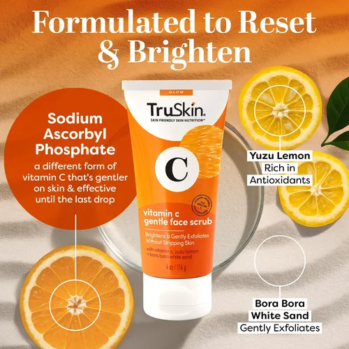 Vista 2 de TruSkin Exfoliante Facial Suave con Vitamina C - Exfoliante Diario Iluminador para Todos los Tipos de Piel - Suaviza y Alisa la Piel con Vitamina C