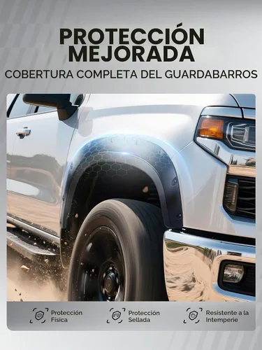 Vista 6 de YHTAUTO Guardabarros estilo remachado con pernos de bolsillo con kit de hardware para Chevy