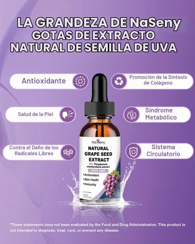 Vista 5 de Extracto de semilla de uva natural gotas 300 mg - Antioxidante y apoyo inmunológico GrapeSeed Extract Liquid Supplement, Maximum Strength Grape