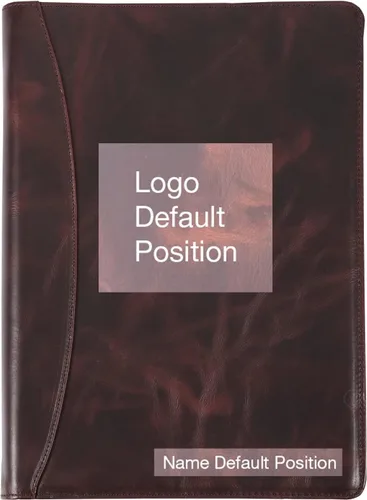 Vista 9 de Cartera de cuero genuino con cremallera para hombre, cartera de negocios para portátil de 13 pulgadas, con bloc de notas tamaño carta, color marrón