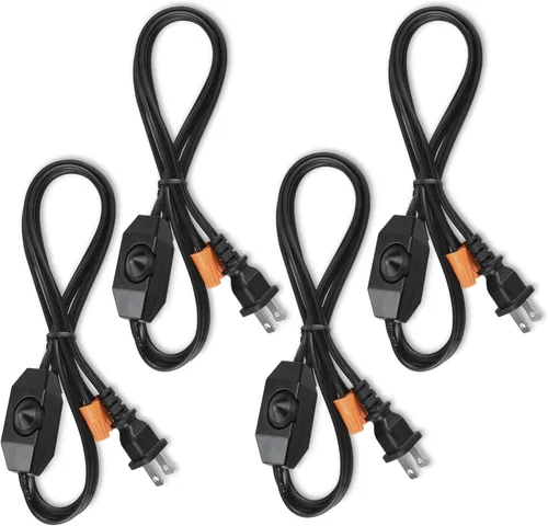 Vista 10 de Gladfresit - Cable de lámpara con interruptor de botón, enchufe de cable negro, extremos pelados listos para cableado Gladfresit, 6 pies